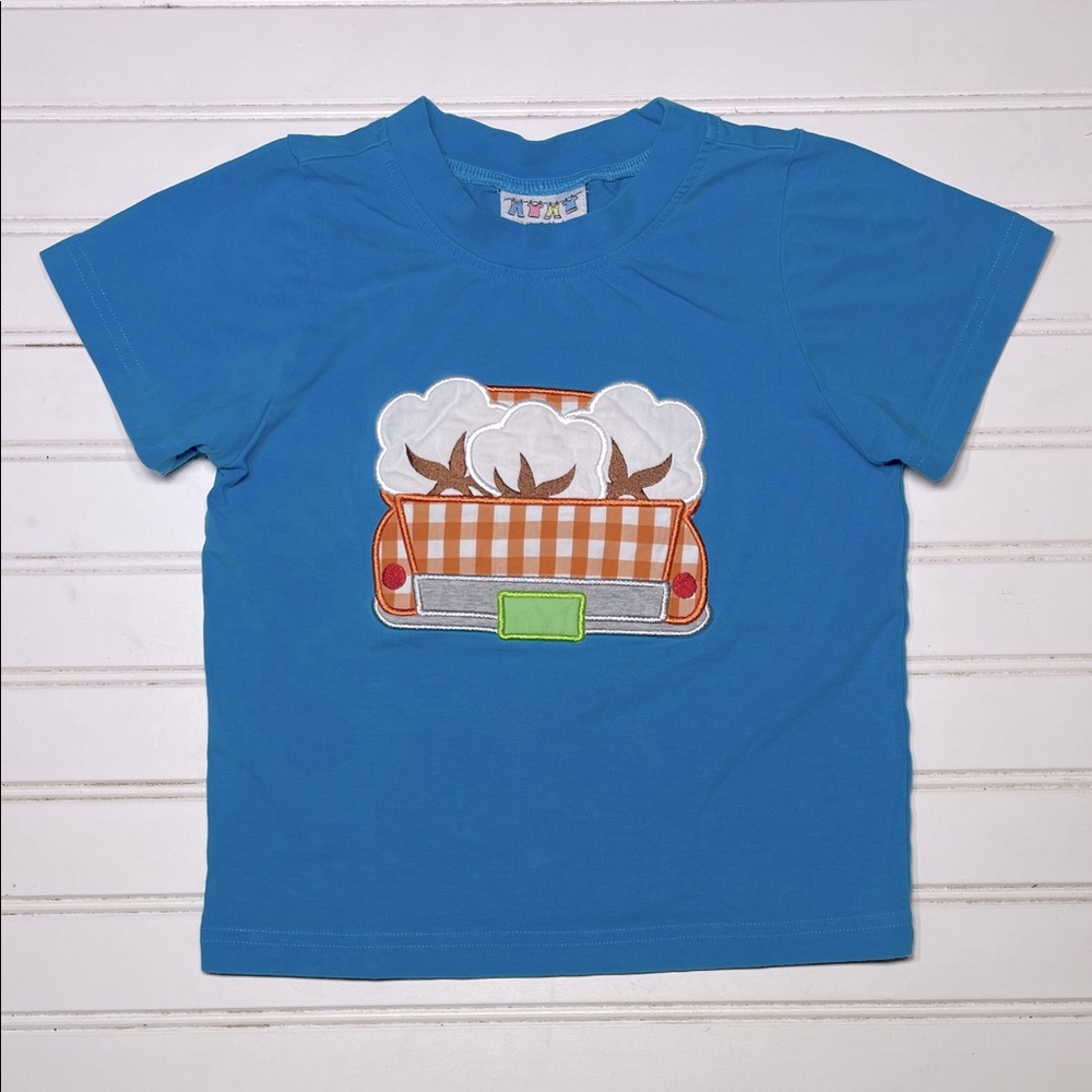LITTLE BRITCHES BOUTIQUE EUC Embroidered Appliqué Gingham Truck Shirt